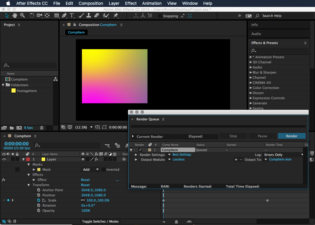 After Effects User Interface